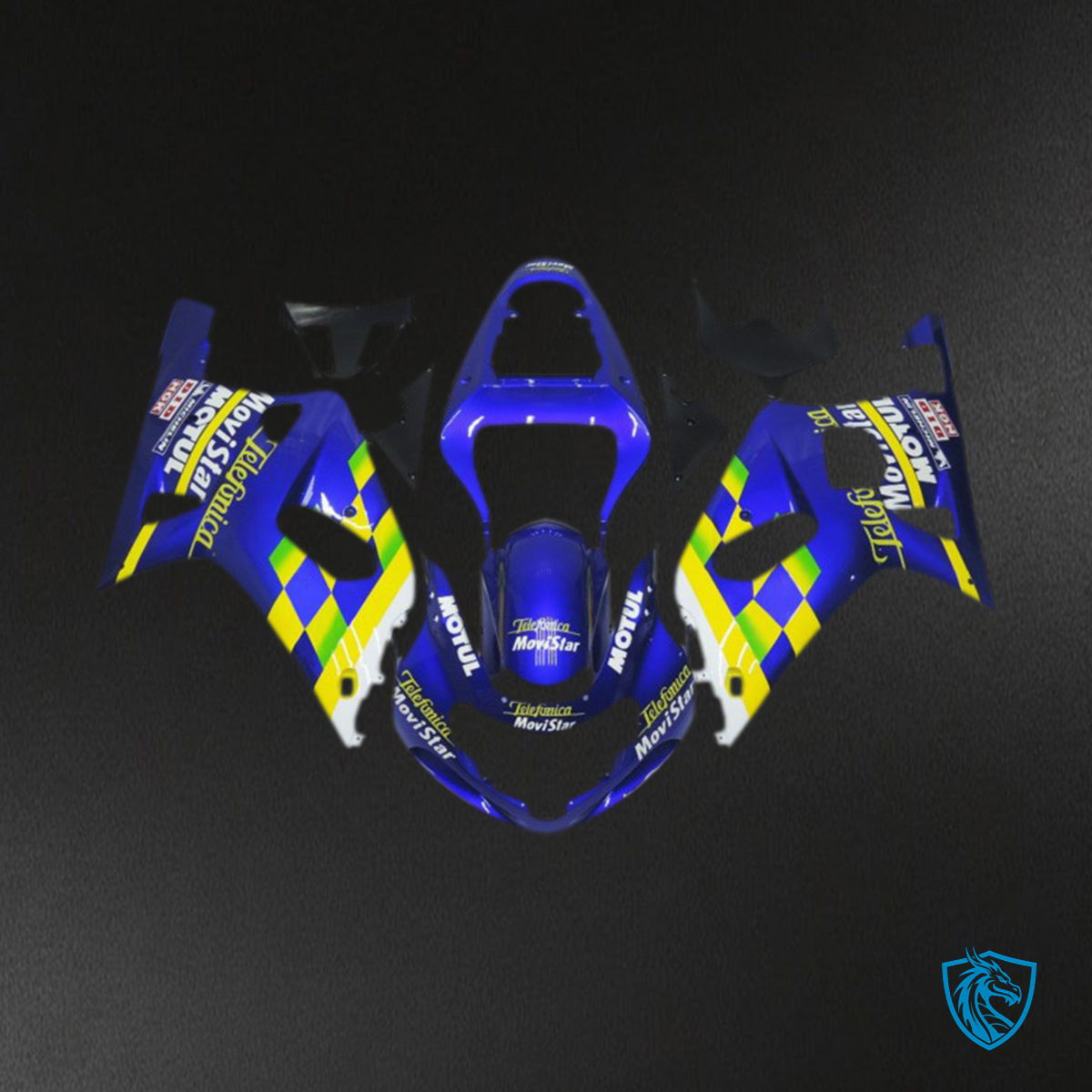 Suzuki GSXR 600-750 (2001-2003) Movistar Blue Glossy Motorcycle - Custom ABS Fairing Kit