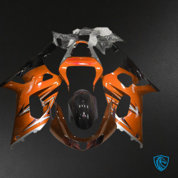 Suzuki GSXR 600-750 (2001-2003) Orange & Silver Motorcycle Fairings Kit - Aftermarket ABS Bodywork