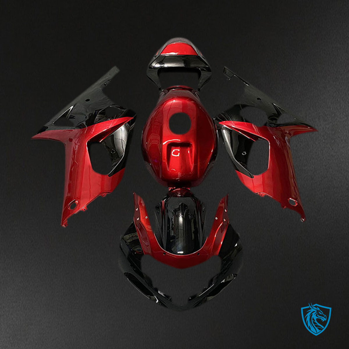Suzuki GSXR 600-750 (2001-2003) Red Gloss & Black Motorcycle Fairings Kit | ABS Bodywork