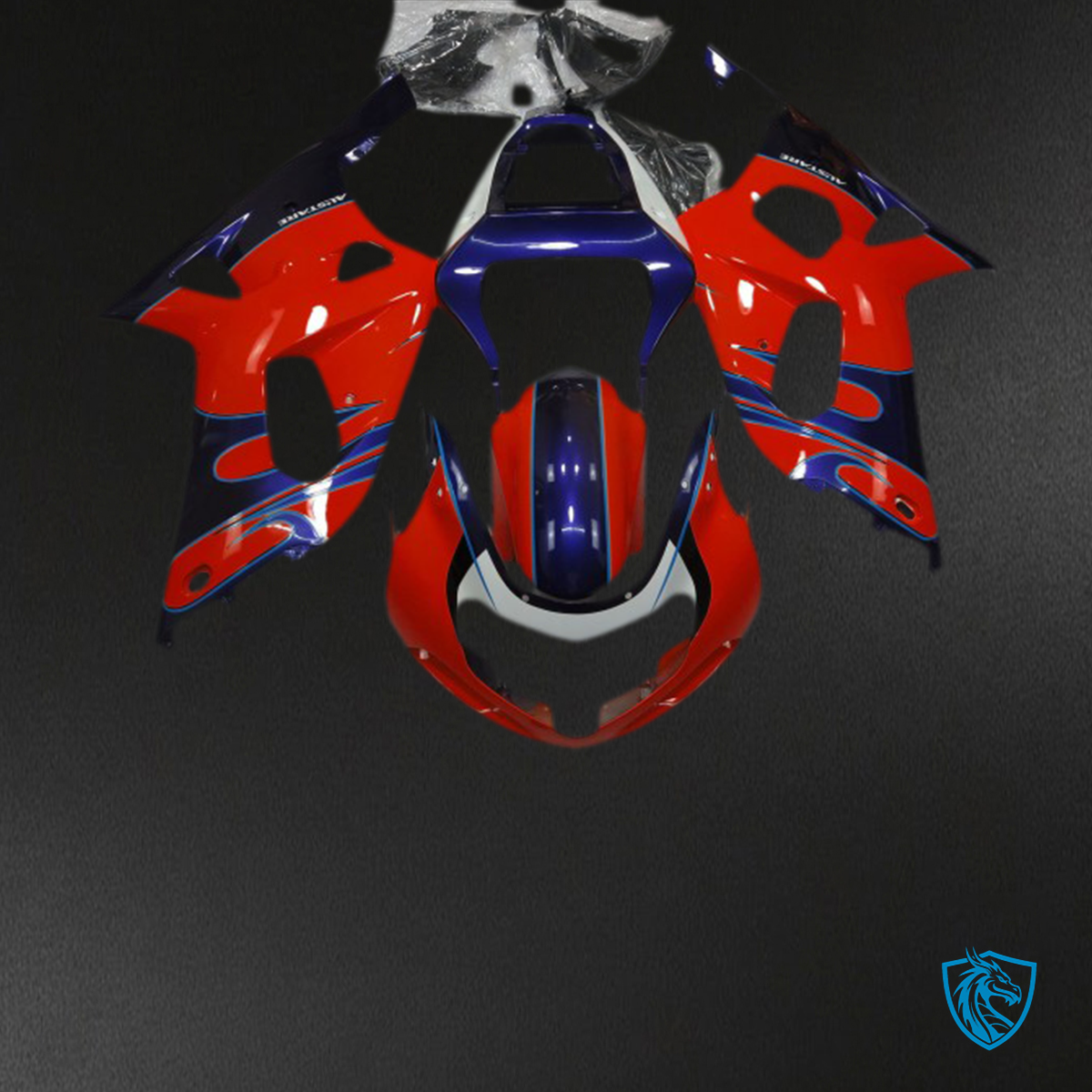 Suzuki GSXR 600-750 (2001-2003) Red Gloss & Blue Motorcycle - Custom ABS Fairing Kit