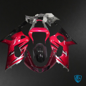 Suzuki GSXR 600-750 (2001-2003) Red & Silver Motorcycle Fairings Kit - Aftermarket ABS Bodywork