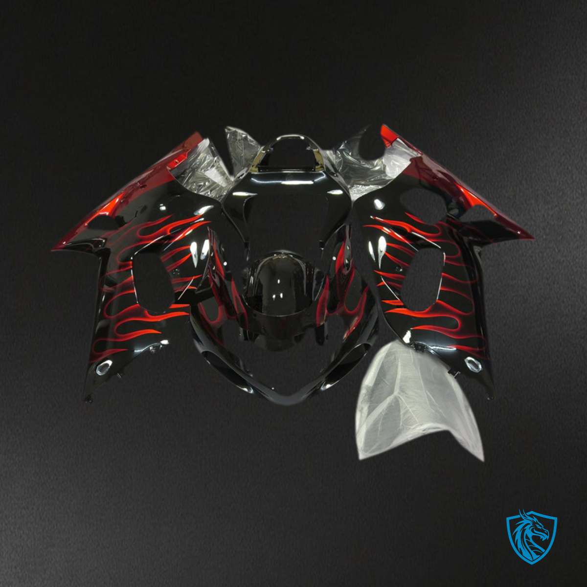 Suzuki GSXR 600-750 (2001-2003) Black & Red flame Jordan - MERGEment Motorcycle Fairings Kit