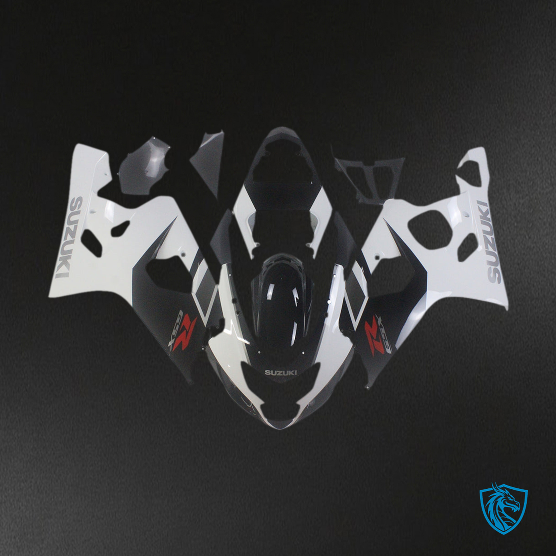 Suzuki GSXR 600-750 (2004-2005) Black & White motorcycle - Fairing Kit | ABS Bodywork