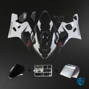 Suzuki GSXR 600-750 (2004-2005) Black & White motorcycle - Fairing Kit | ABS Bodywork