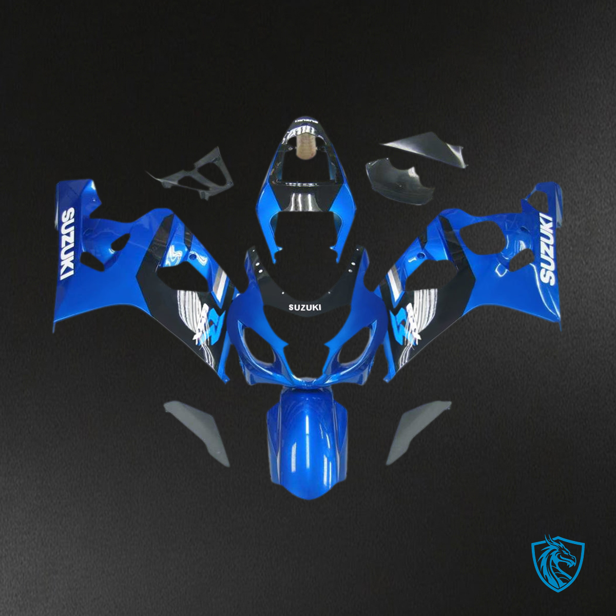 Suzuki GSXR 600-750 (2004-2005) Gloss Blue & Black - MERGEment Motorcycle Fairings Kit