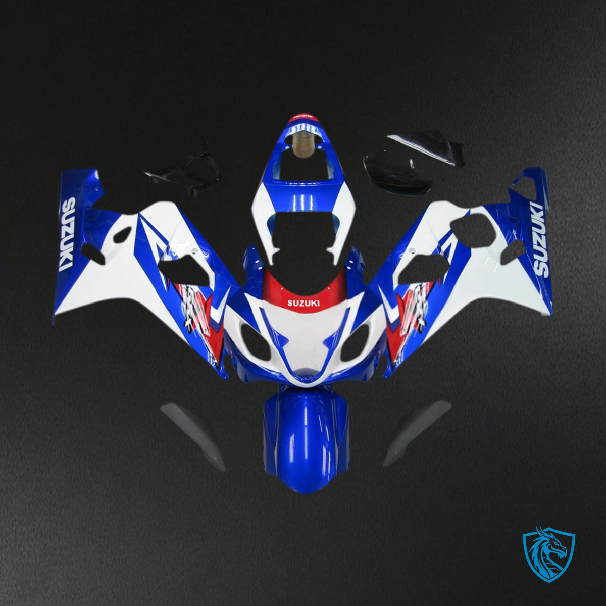 Suzuki GSXR 600-750 (2004-2005) Blue, White & Black Fairing Kit - Aftermarket ABS Bodywork