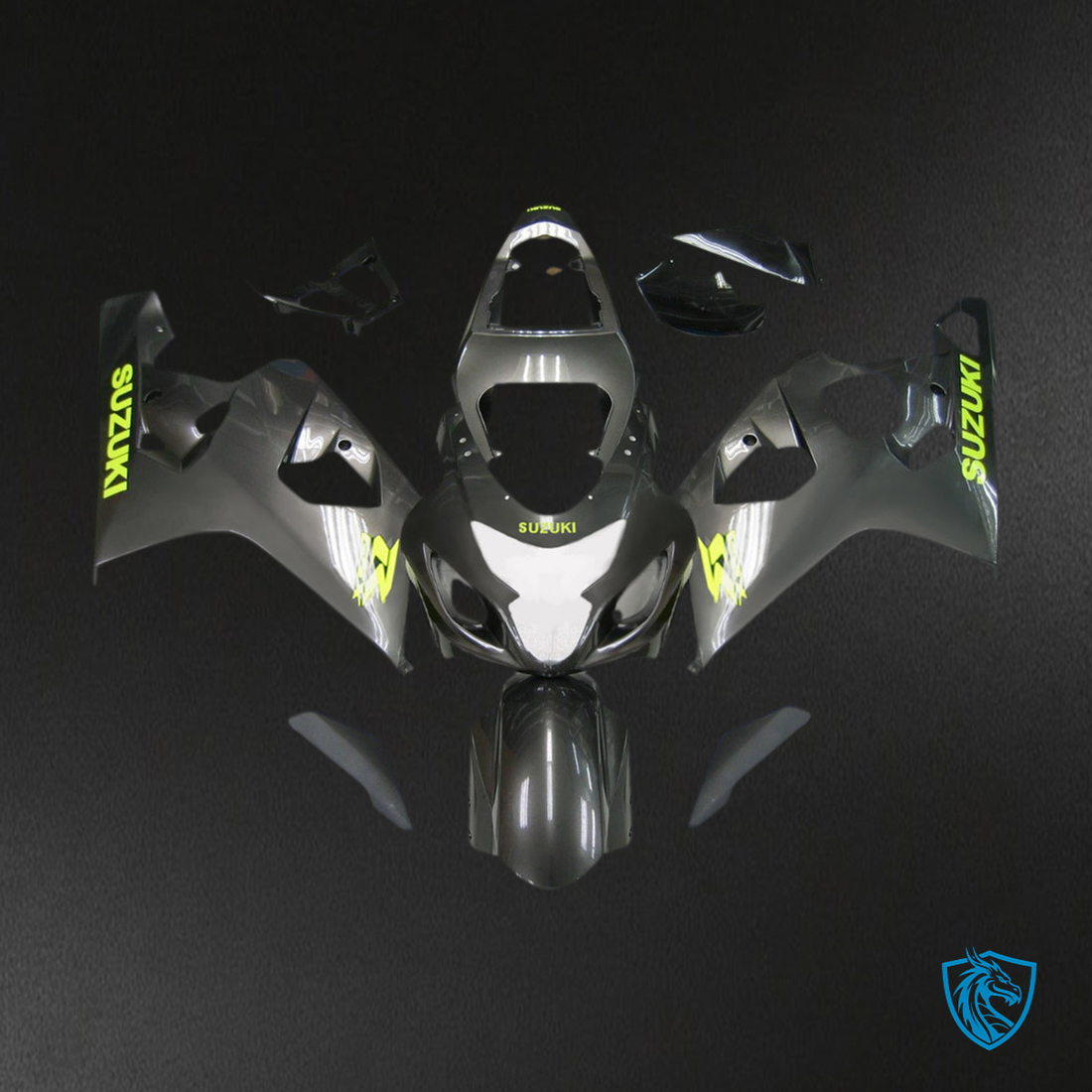 Suzuki GSXR 600-750 (2004-2005) Black & Green - Custom ABS Fairing Kit