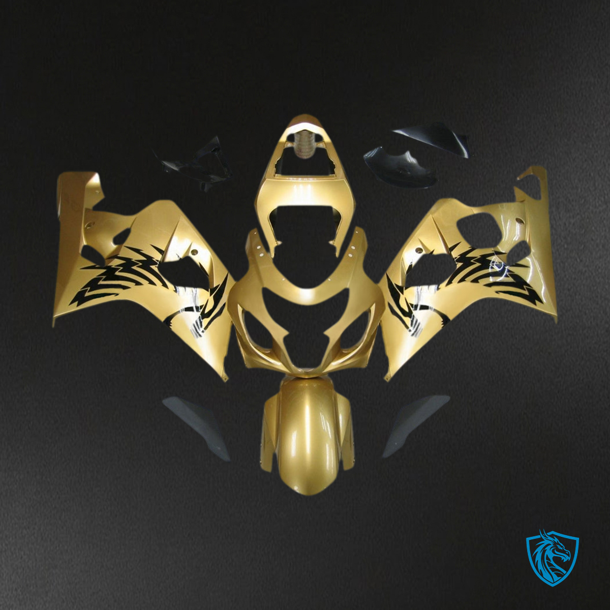 Suzuki GSXR 600-750 (2004-2005) Gold & Black - MERGEment Motorcycle Fairings Kit