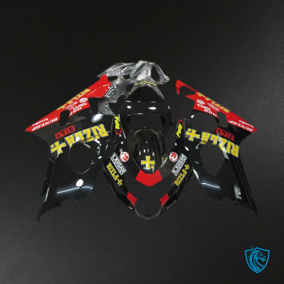 Suzuki GSXR 600-750 (2004-2005) Black Rizla Motorcycle - Custom ABS Fairing Kit
