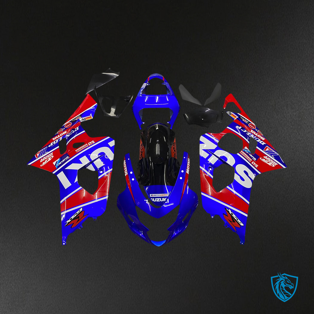 Suzuki GSXR 600-750 (2004-2005) Blue & Mix Red - Fairing Kit