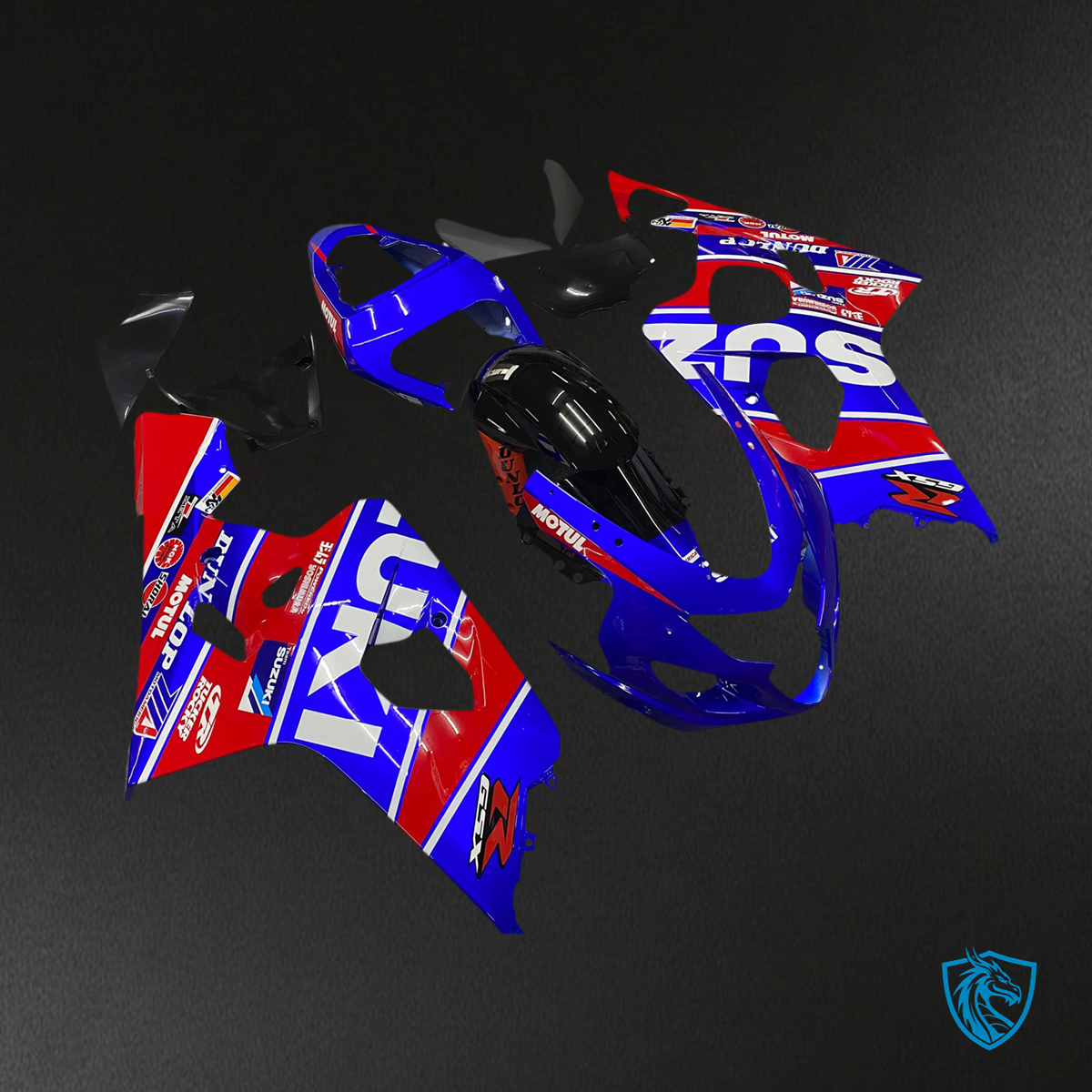 Suzuki GSXR 600-750 (2004-2005) Blue & Mix Red - Fairing Kit