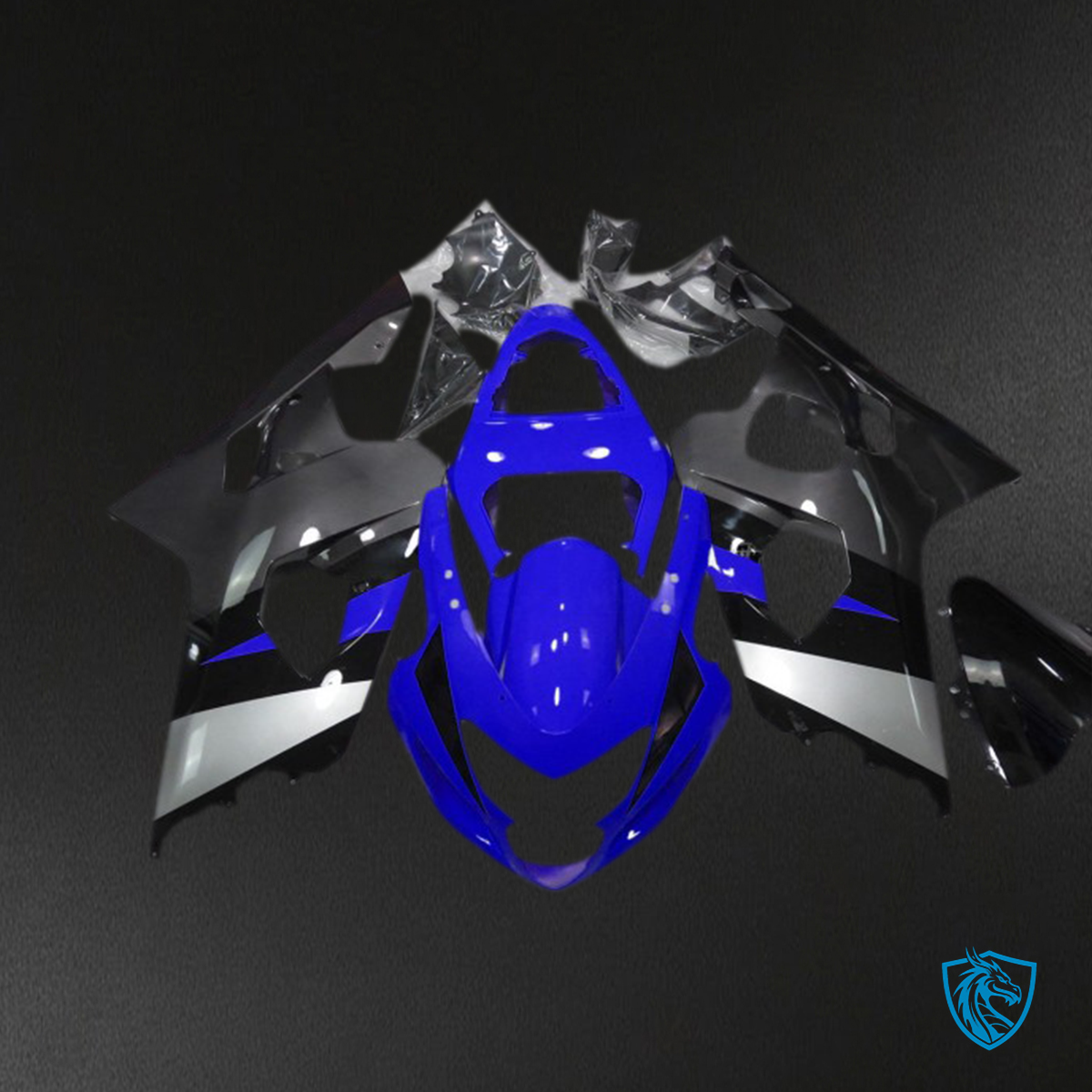 Suzuki GSXR 600-750 (2004-2005) Blue & Silver - MERGEment Motorcycle Fairings Kit