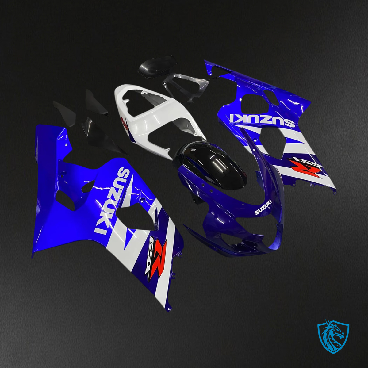 Suzuki GSXR 600-750 (2004-2005) Blue with White - Fairing Kit