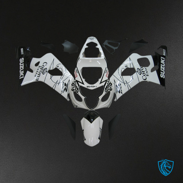 Suzuki GSXR 600-750 (2004-2005) White & Black Generic Injection - Custom ABS Fairing Kit