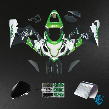 Suzuki GSXR 600-750 (2004-2005) Green, White & Black - Fairing Kit | ABS Bodywork
