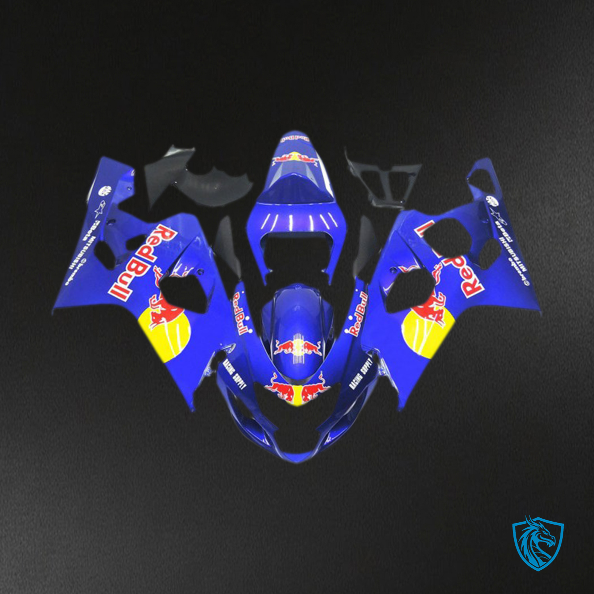 Suzuki GSXR 600-750 (2004-2005) Bright Blue & Red Bull Style Motorcycle - Custom ABS Fairing Kit