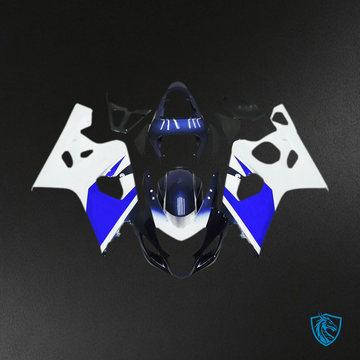 Suzuki GSXR 600-750 (2004-2005) Bright White & Blue - MERGEment Motorcycle Fairings Kit
