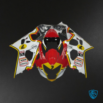 Suzuki GSXR 600-750 (2004-2005) White, Red & Yellow Special Fairings Kit - Aftermarket ABS Bodywork