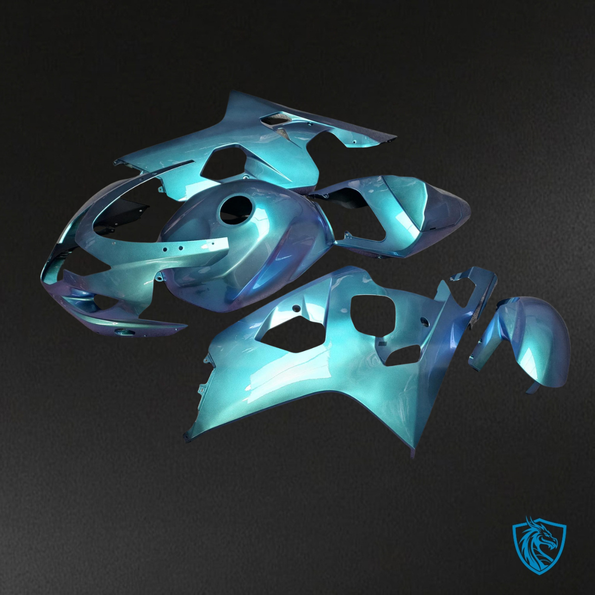 Suzuki GSXR 600-750 (2004-2005) Gloss Azure Aqua Fairing Kit - Aftermarket ABS Bodywork