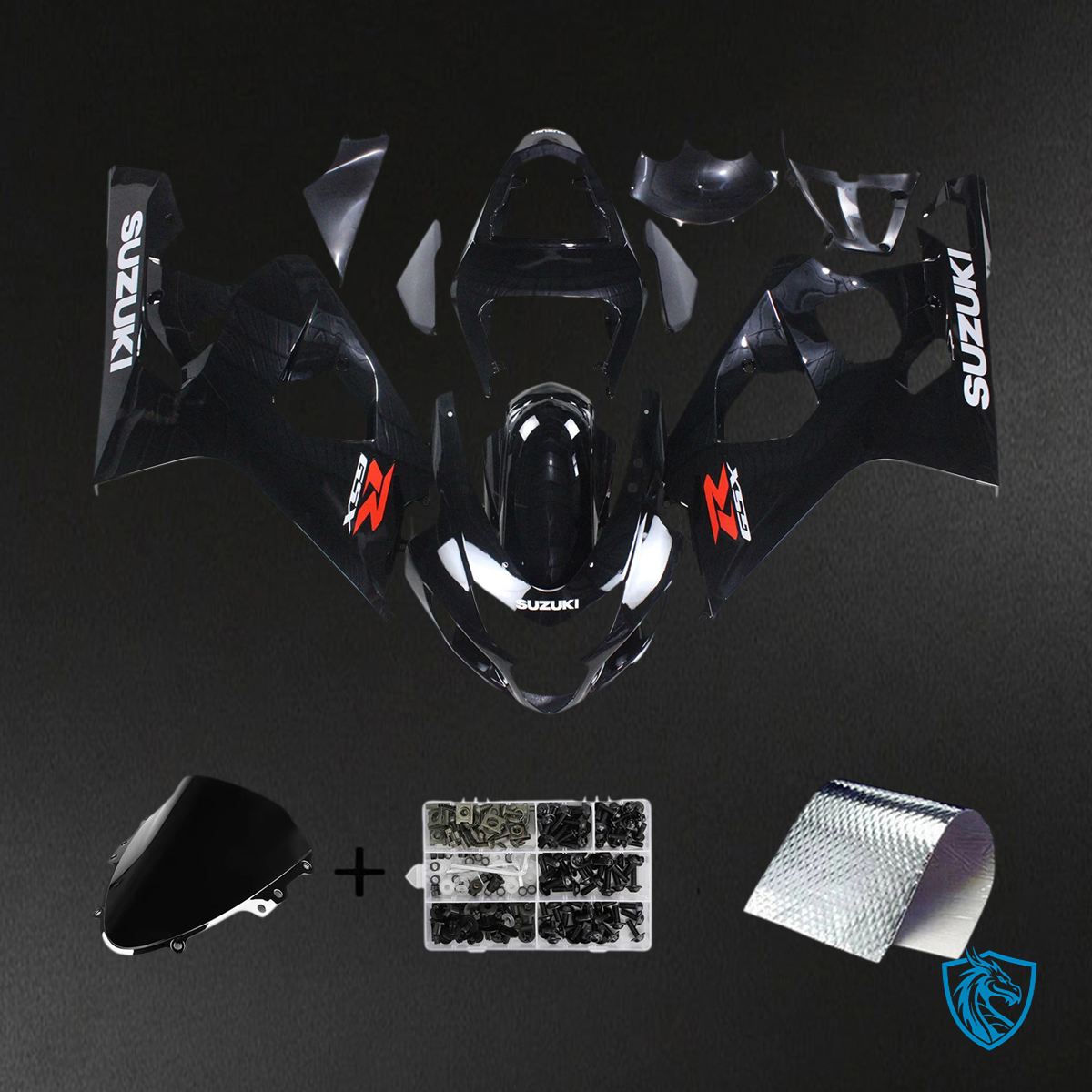 Suzuki GSXR 600-750 (2004-2005) Gloss Black - Fairing Kit