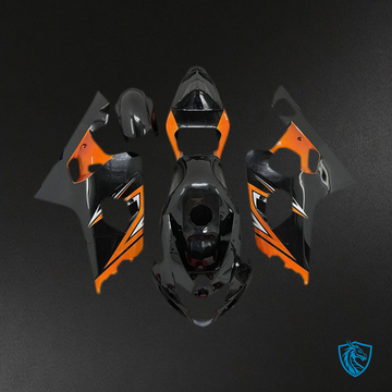 Suzuki GSXR 600-750 (2004-2005) Gloss Black & Orange Motorcycle - Custom ABS Fairing Kit