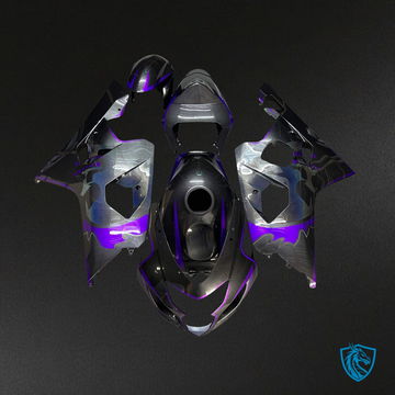 Suzuki GSXR 600-750 (2004-2005) Gloss Metallic Black & Purple - Custom ABS Fairing Kit