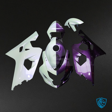 Suzuki GSXR 600-750 (2004-2005) Gloss Purple & White Split Fairing Kit | ABS Bodywork