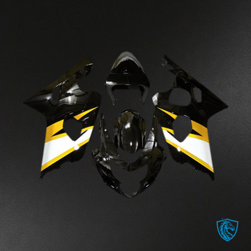 Suzuki GSXR 600-750 (2004-2005) Glossy Black & Yellow Motorcycle Fairings Kit | ABS Bodywork