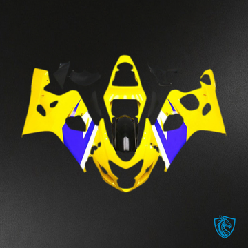 Suzuki GSXR 600-750 (2004-2005) Glossy Yellow & Bright Blue Motorcycle - Custom ABS Fairing Kit