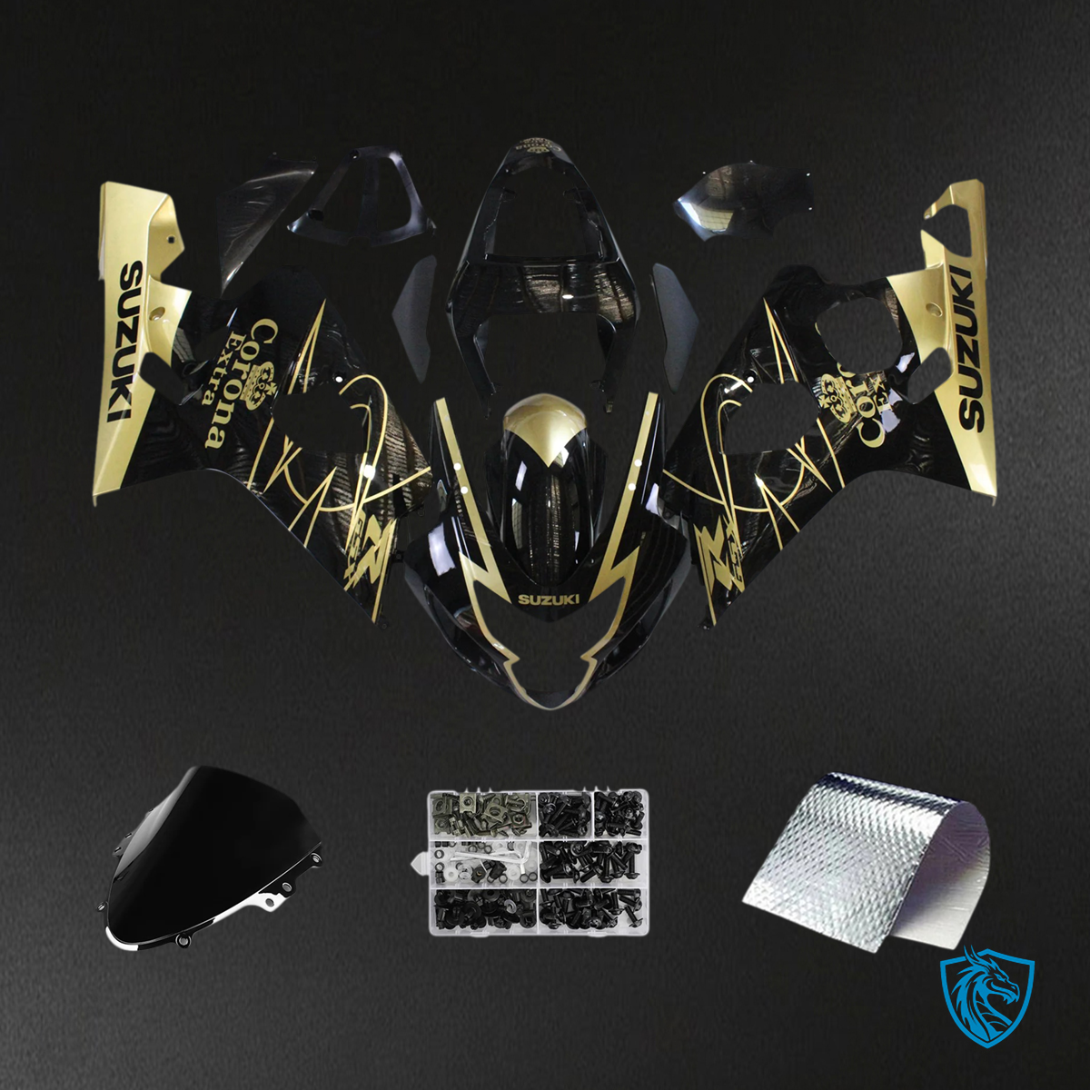 Suzuki GSXR 600-750 (2004-2005) Gold & Black - Fairing Kit
