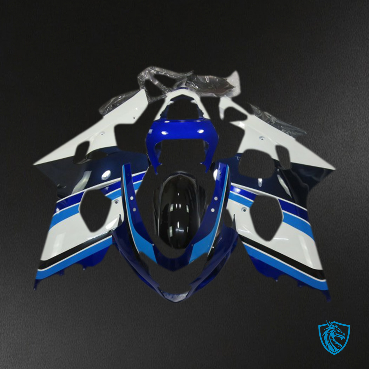 Suzuki GSXR 600-750 (2004-2005) Light Blue, White & Black Fairings Kit | ABS Bodywork