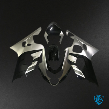 Suzuki GSXR 600-750 (2004-2005) Matte Silver & Black Motorcycle - Custom ABS Fairing Kit