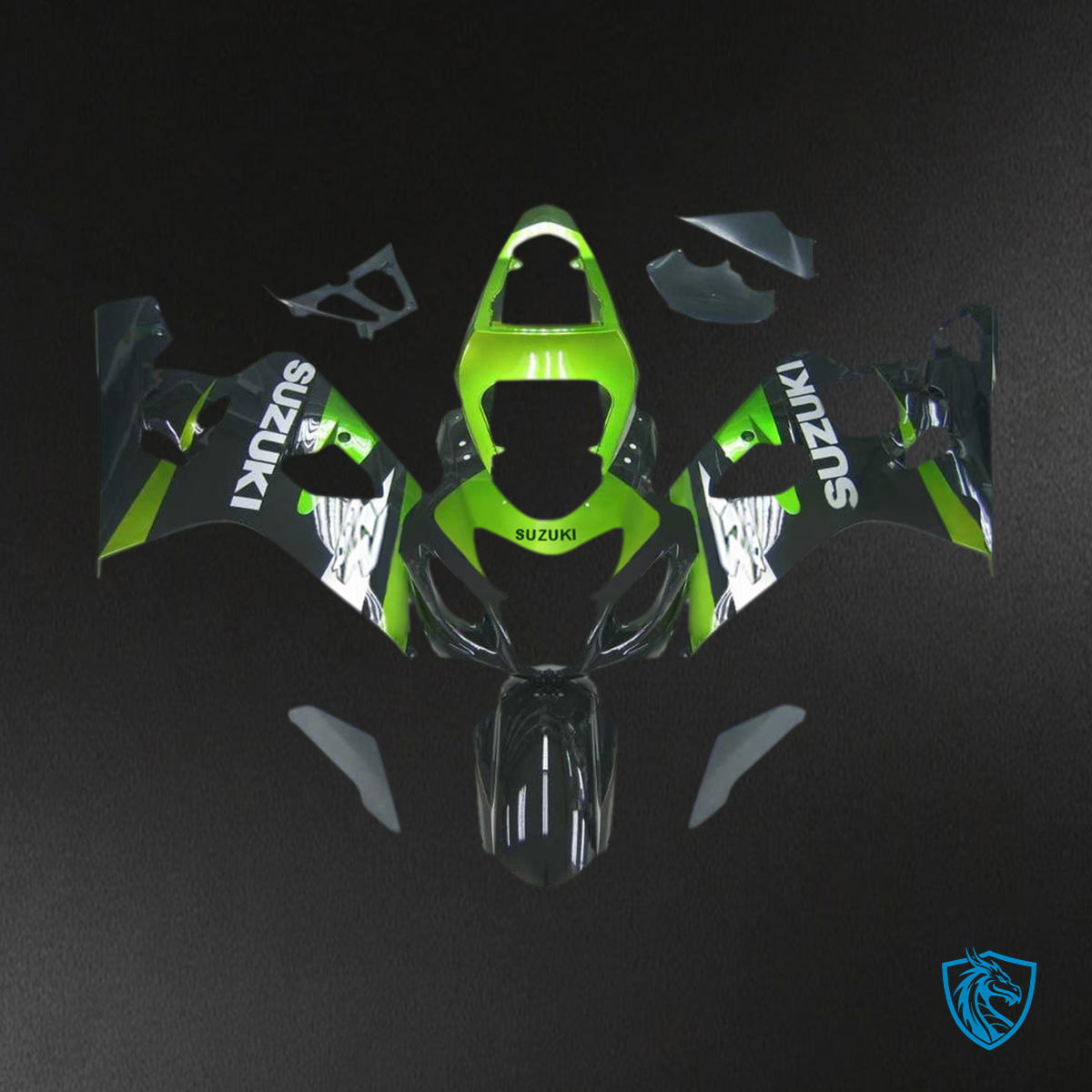 Suzuki GSXR 600-750 (2004-2005) Green & Black - Custom ABS Fairing Kit