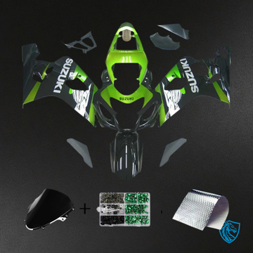 Suzuki GSXR 600-750 (2004-2005) Green & Black - Custom ABS Fairing Kit