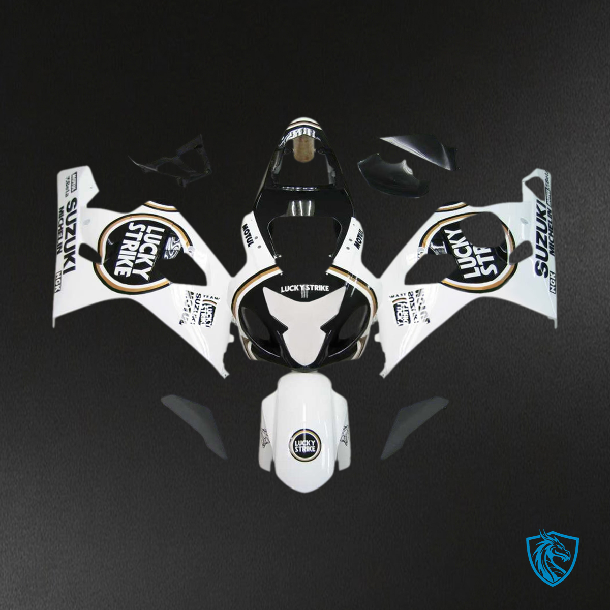 Suzuki GSXR 600-750 (2004-2005) White & Black - Fairing Kit | ABS Bodywork