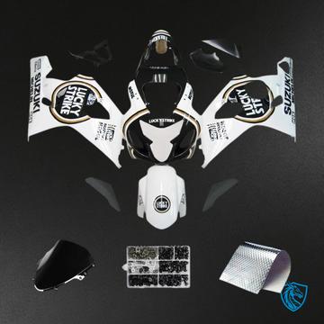 Suzuki GSXR 600-750 (2004-2005) White & Black - Fairing Kit | ABS Bodywork