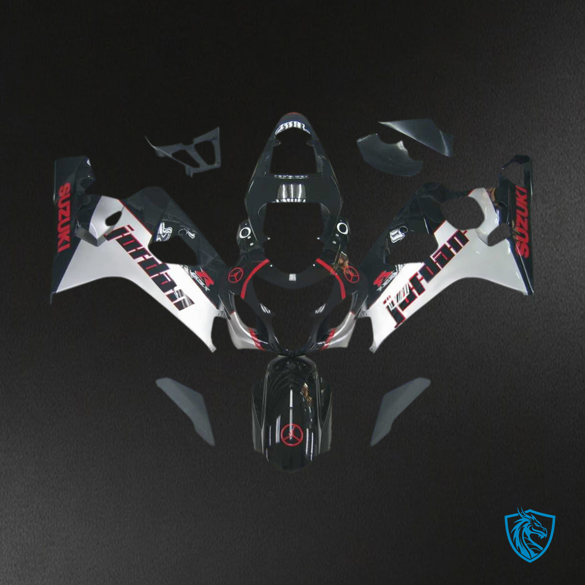 Suzuki GSXR 600-750 (2004-2005) Black & White - MERGEment Motorcycle Fairings Kit