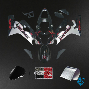 Suzuki GSXR 600-750 (2004-2005) Black & White - MERGEment Motorcycle Fairings Kit