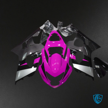 Suzuki GSXR 600-750 (2004-2005) Pink & Silver Motorcycle - Custom ABS Fairing Kit