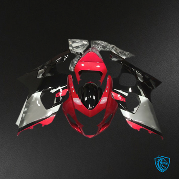 Suzuki GSXR 600-750 (2004-2005) Red, Silver & Black - MERGEment Motorcycle Fairings Kit