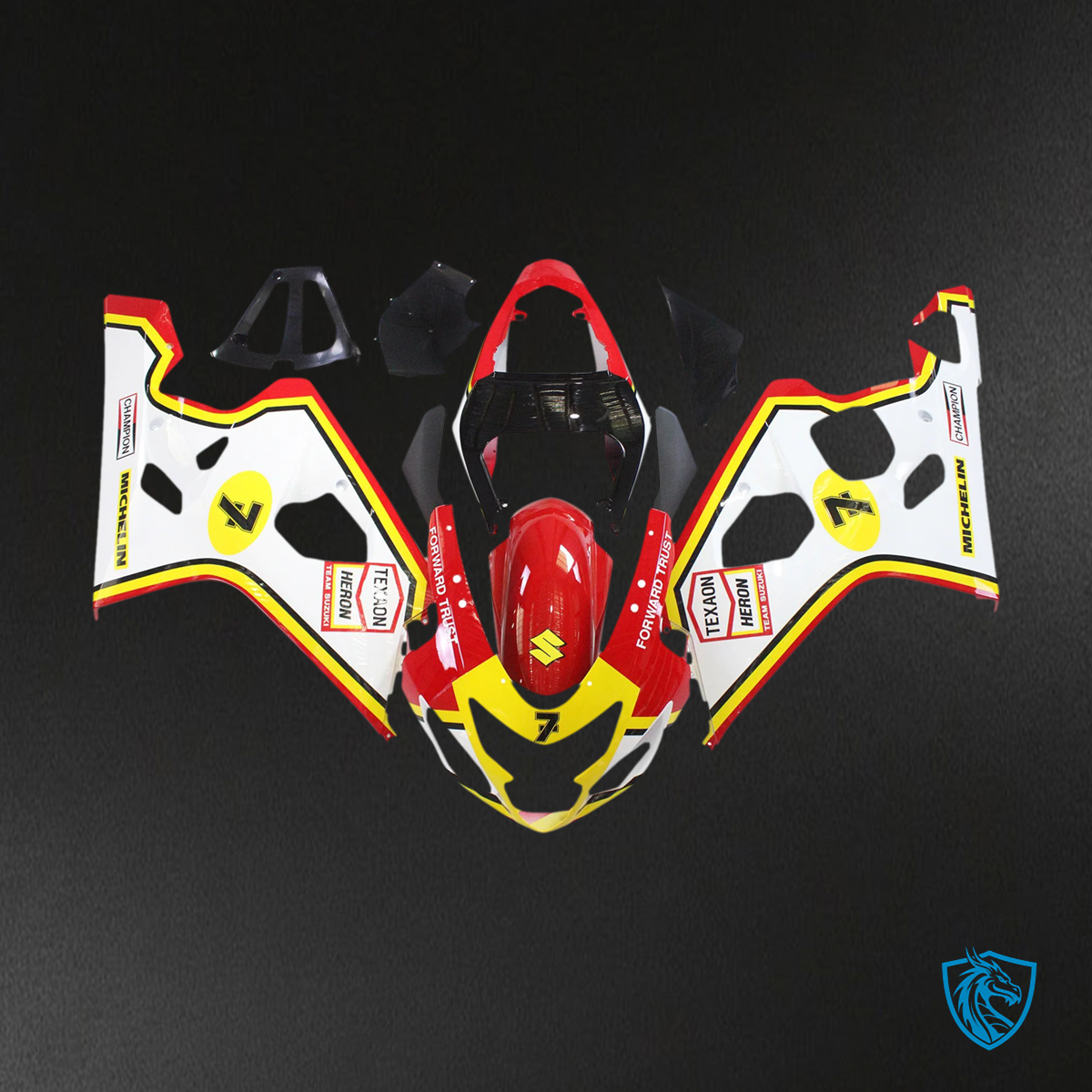 Suzuki GSXR 600-750 (2004-2005) Red, Yellow & White - Fairing Kit
