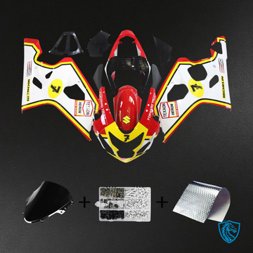 Suzuki GSXR 600-750 (2004-2005) Red, Yellow & White - Fairing Kit