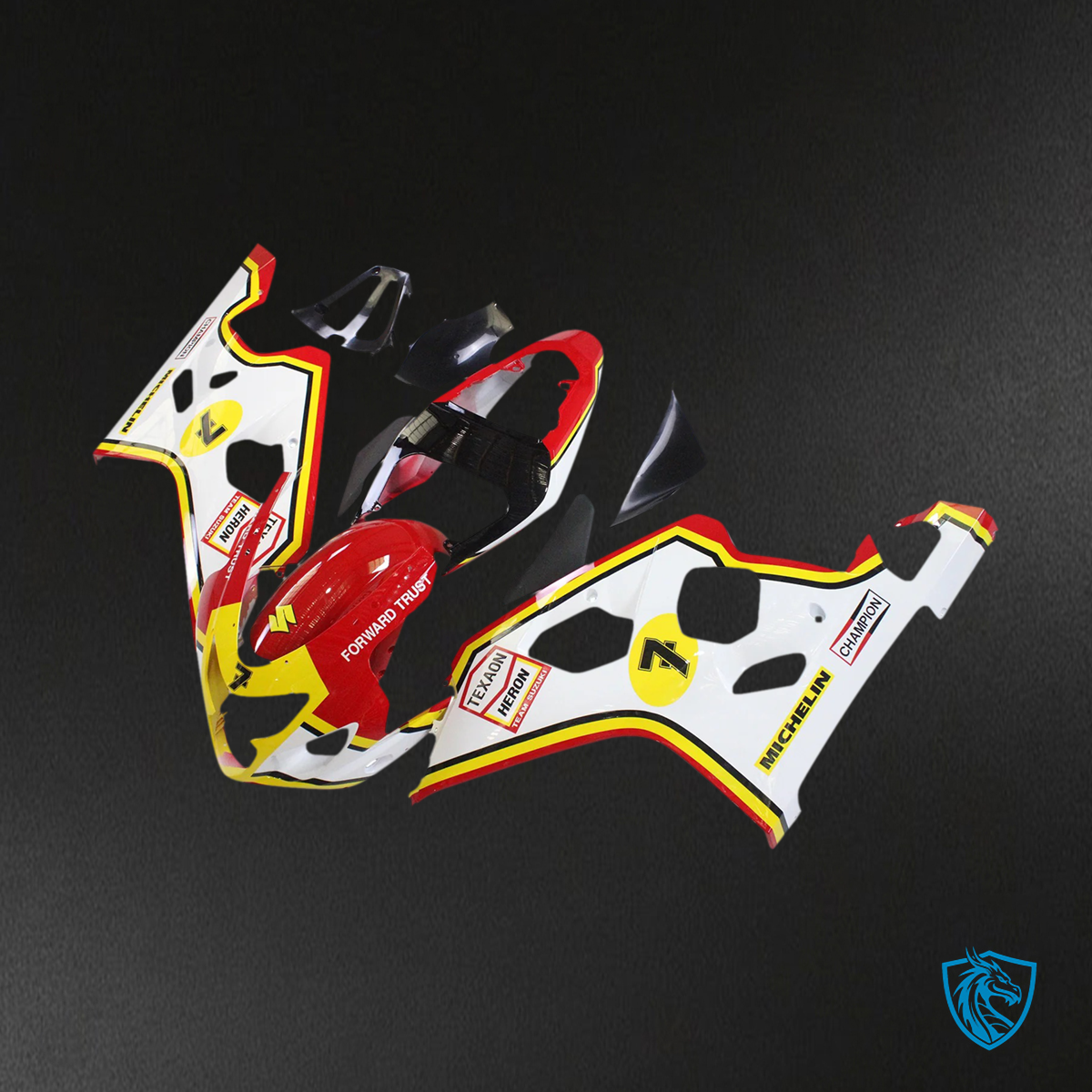 Suzuki GSXR 600-750 (2004-2005) Red, Yellow & White - Fairing Kit