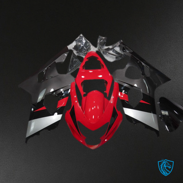 Suzuki GSXR 600-750 (2004-2005) Red & Silver Glossy Motorcycle Fairings Kit | ABS Bodywork