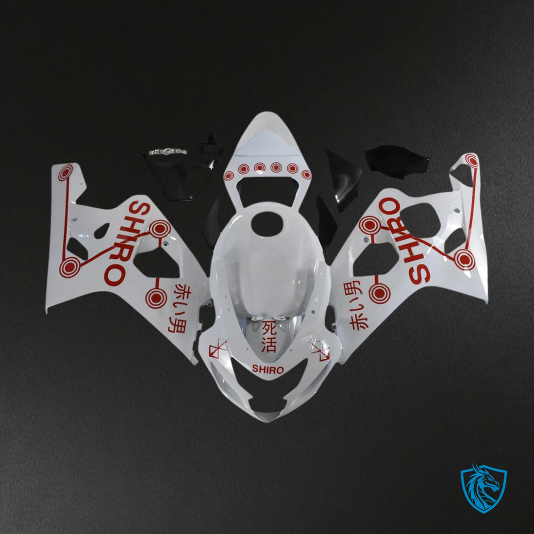 Suzuki GSXR 600-750 (2004-2005) White & Red - Fairing Kit