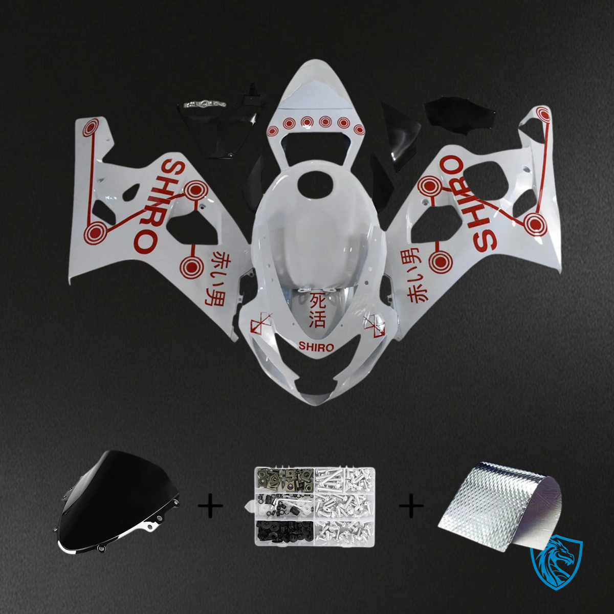Suzuki GSXR 600-750 (2004-2005) White & Red - Fairing Kit
