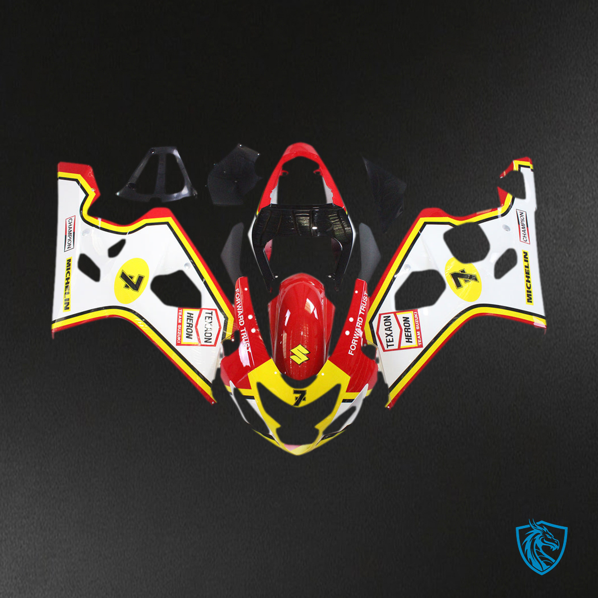 Suzuki GSXR 600-750 (2004-2005) Red & Yellow Fairing Kit - Aftermarket ABS Bodywork