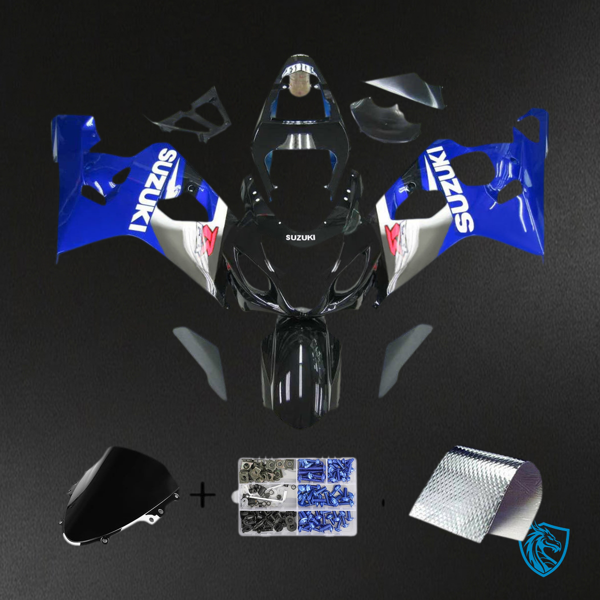 Suzuki GSXR 600-750 (2004-2005) Blue, Silver & Black - Fairing Kit | ABS Bodywork