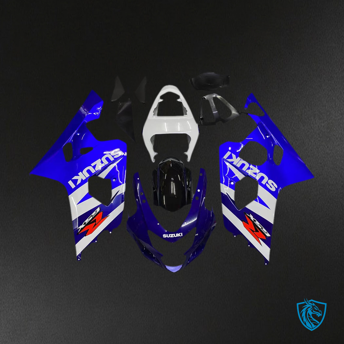 Suzuki GSXR 600-750 (2004-2005) Blue, White & Red - Custom ABS Fairing Kit