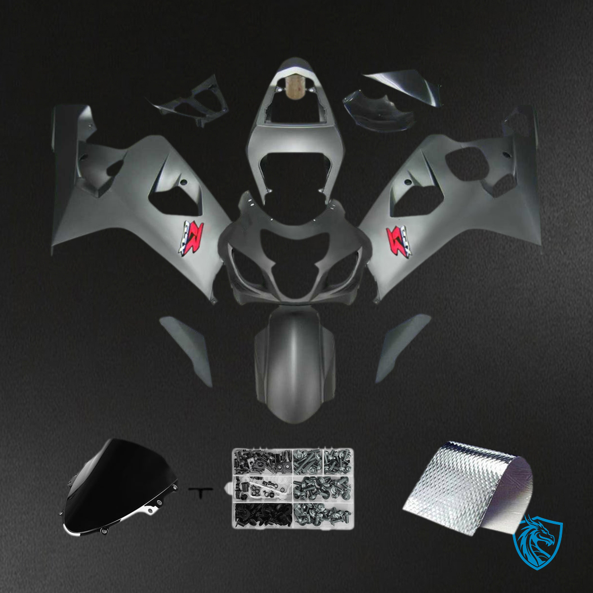 Suzuki GSXR 600-750 (2004-2005) Gray & Silver - MERGEment Motorcycle Fairings Kit